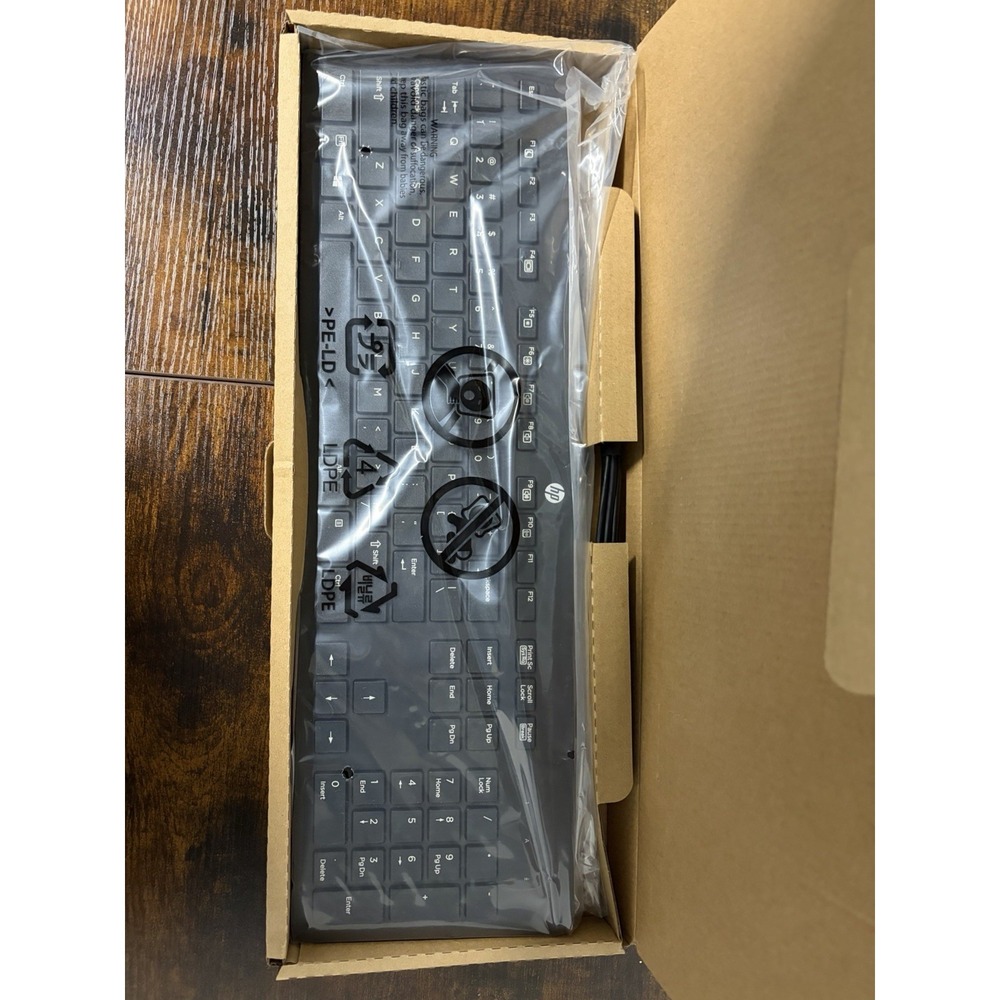 HP Slim Keyboard USB Wired KBAR211 Primax - Genuine - NEW